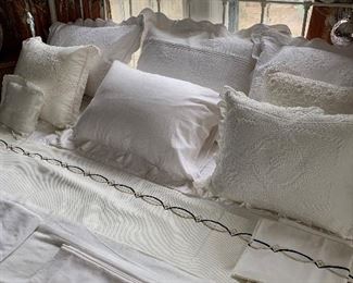 Marble top pillows are filled with down