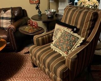 A Sherrill chair and Ethan Allen tilt top tea table in the backround