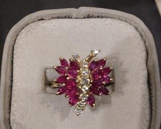 Ruby and Diamond Ring in Yellow Gold