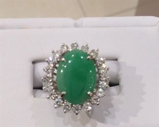 Jade and Diamond Ring