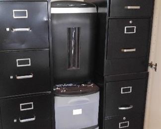 File Cabinets; large shredder, rolling storage units