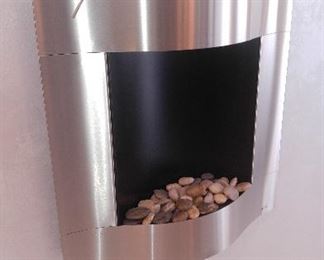 Stainless Wall Faux Fireplace