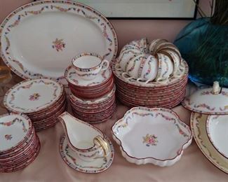 China Antique Minton Fine China Rose China Set Includes Serving Pieces  Service for 12 bp