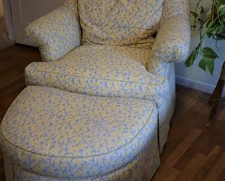 Master Bedroom Ethan Allen Bedroom Lounge Chair with Curved Ottoman