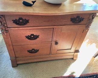 Antique oak commode