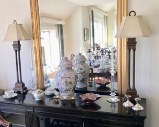Tall beveled glass mirror