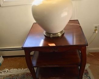 One of matching pair of end tables