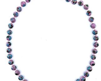 Cloisonne necklace with colorful multi-color beads. Lobster clasp. 22.5 in. length Condition: Good