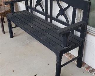 Porch bench in black finish
