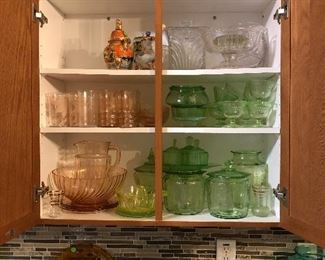 Depression glass of every color 