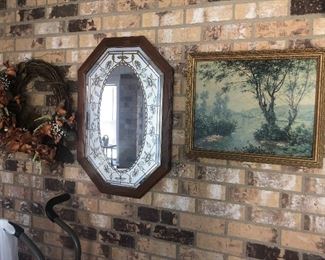 Mirror and ornate framed print