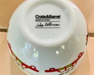 Crate & Barrel Julia Rothman Christmas Batter Bowls 