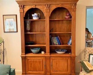 Lovely Ethan Allan Double Bookshelves with storage