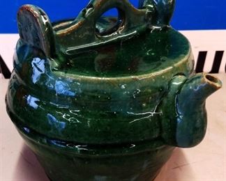 Vintage Green Stoneware Jug