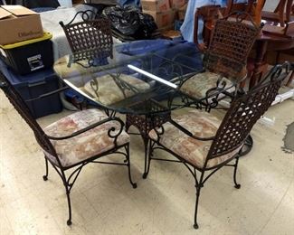 Glass Patio Table and 4 Chairs  