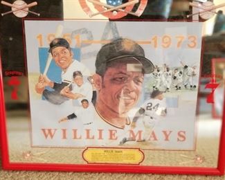 SEAGRAM 7'S WILLIE MAYS FRAMED MIRROR