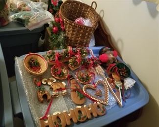 Tubs of Christma ornaments 