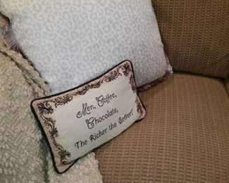 A closer look at the sofa's fabric