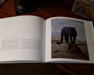The Charles Fracé book is opened to his "Black Leopard', a framed lithograph  which is for sale.