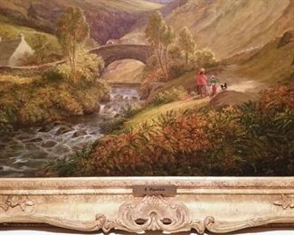 A closer look at the detail of the Ernest Parton oil painting