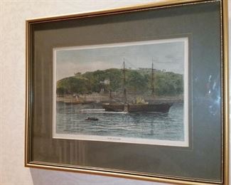 Antique print of sail boats