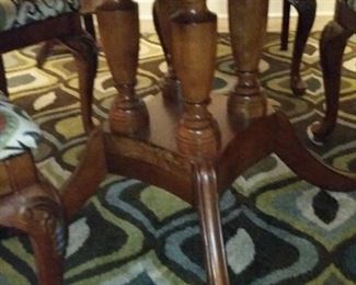 A look at the base of the cherry dining table