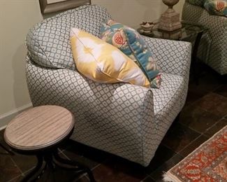 A closer look at one of the two matching chairs