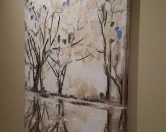 This large oil painting is still in its packaging