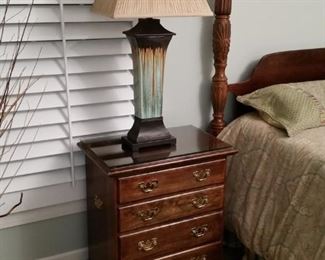 The second nightstand and lamp