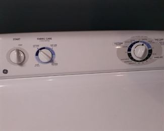 The GE dryer's control panel