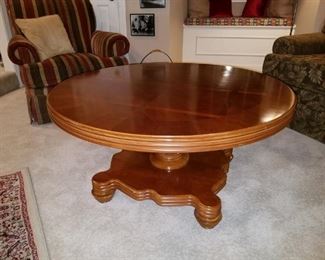 Large round cherry coffee table