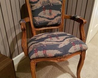 Armchair with golf theme upholstry