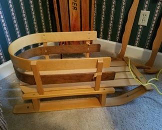 Wooden sled by L. L. Bean