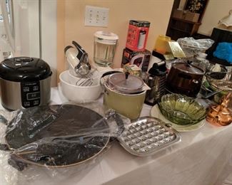 Electric skillet, blender, mixer, coffee pots, Keurig, 