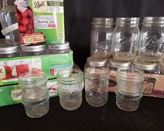Large selection of Kerr, Ball and other canning jars