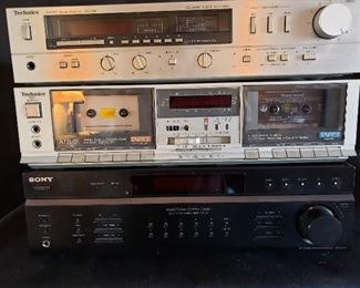 Stereo equipment from Technics and Sony