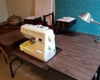 Sewing table, and Brother sewing machine