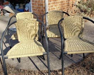 Resin wicker patio chairs