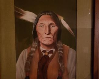 Stunning Native American original oil painting, signed 