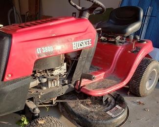 Huskee LT3800 38" riding lawnmower. It's been idle since summer of 2018