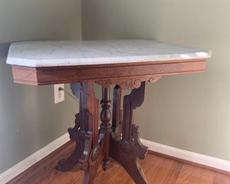 Eastlake  rectangular marble top table