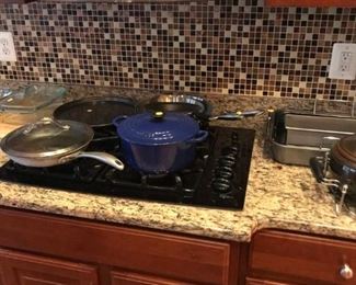 Le Creuset pot and other pans