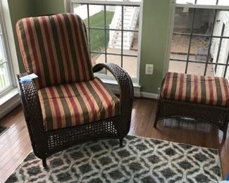 Indoor/Outdoor lounge and ottoman