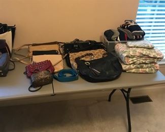 Handbags large and small.  Kate Spade, Coach, others. 