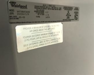 Whirlpool 14 cf refrigerator.  Clean.  