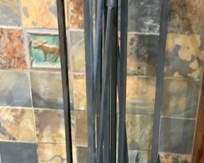 11. Black Wrought Iron 5 pc Fireplace Set