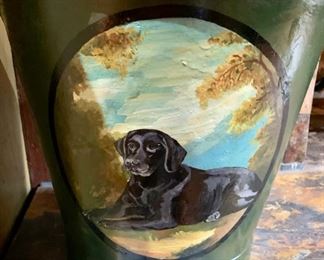 15. Vintage Decorative Metal Painted Pail