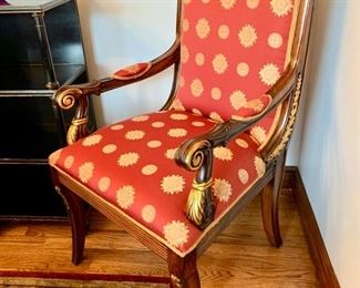 23. Pair of Carved Gilt Arm Chairs (24" x 24" x 44")