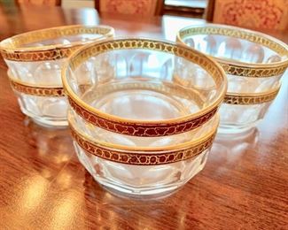 33. Set of 6 Glass Bowls w/ Gold Rim