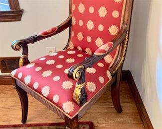 23. Pair of Carved Gilt Arm Chairs (24" x 24" x 44")